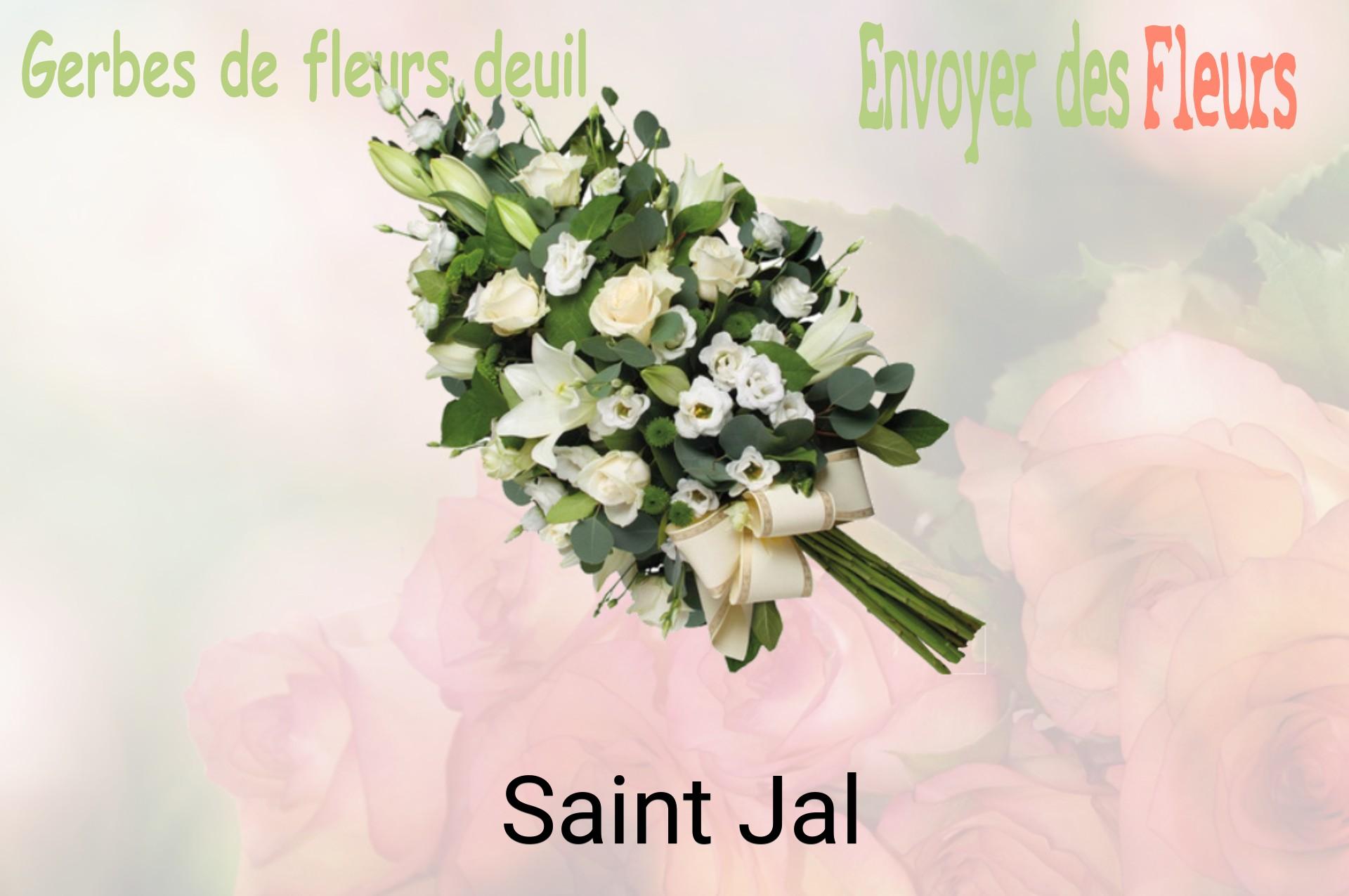Gerbe de fleurs de deuil livrée à Saint-Jal